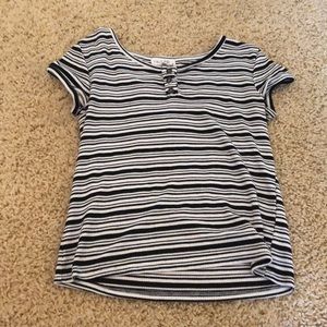 black and white stripped t- shirt